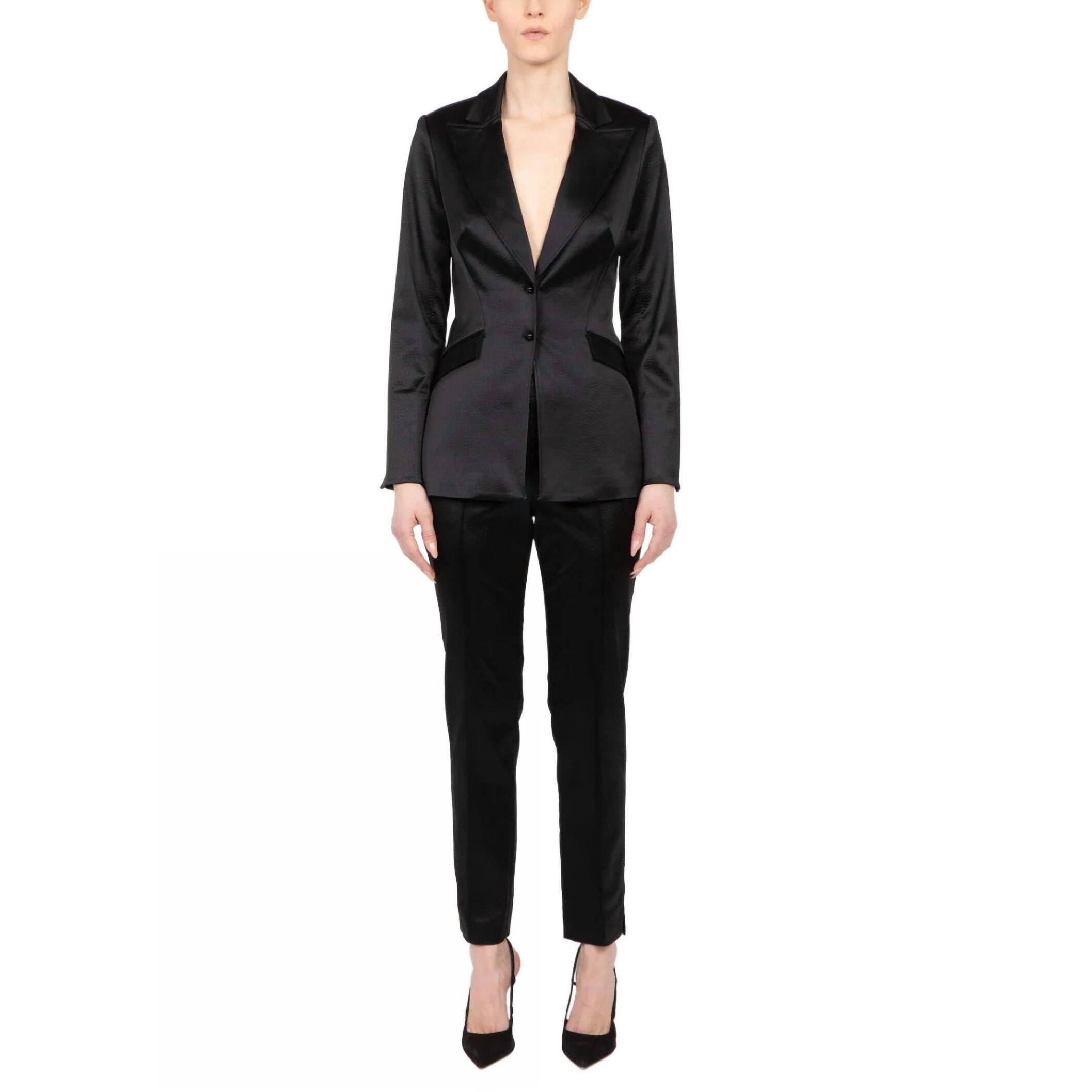 New Hilton Hollis Ostrich Embossed Satin Jacket In Black